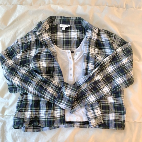 ✨Top Shop Plaid + Brandy Tank Top Set- NWOT - Picture 2 of 9